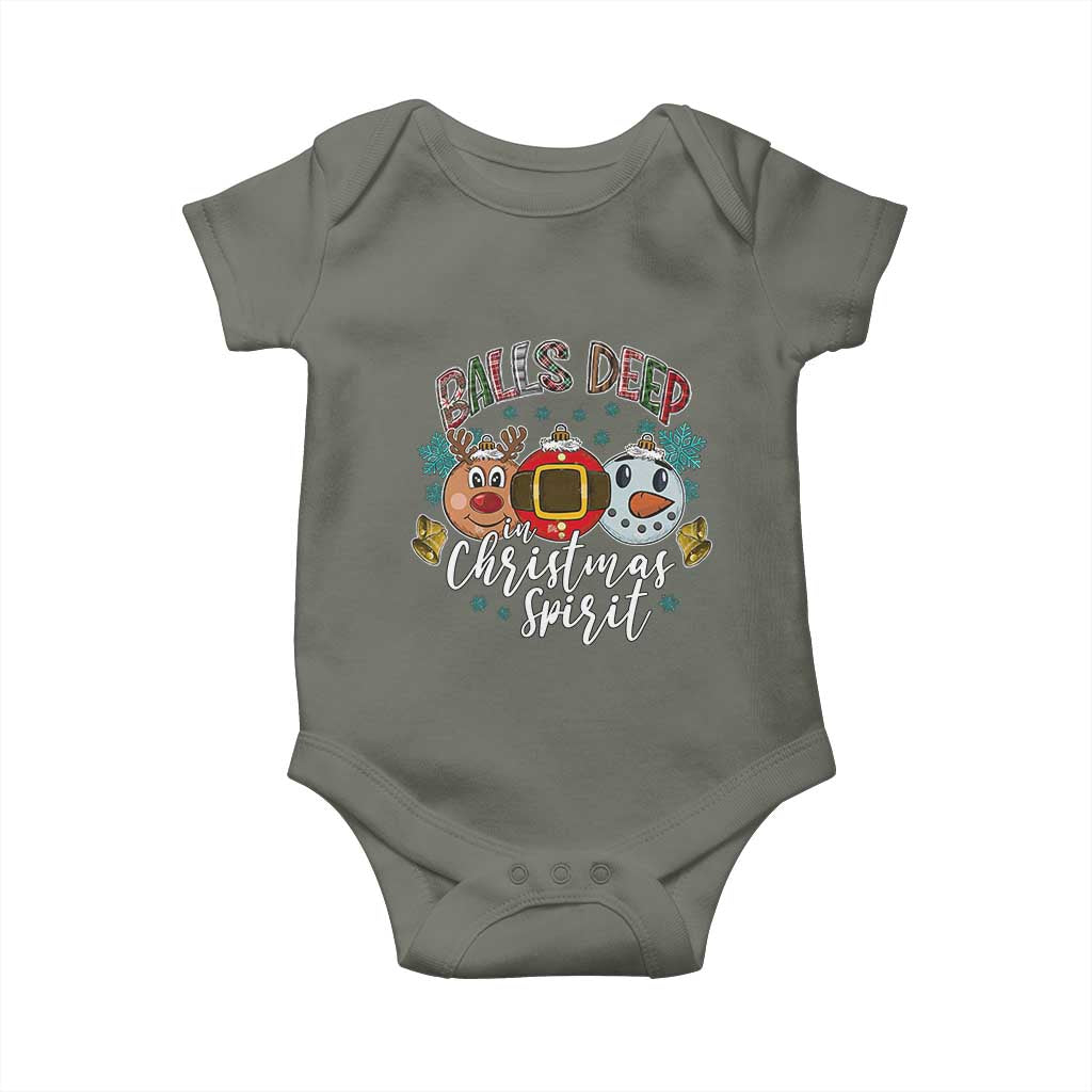 Funny Balls Deep In Christmas Spirit Baby Onesie Xmas Humorous Festive - Wonder Print Shop
