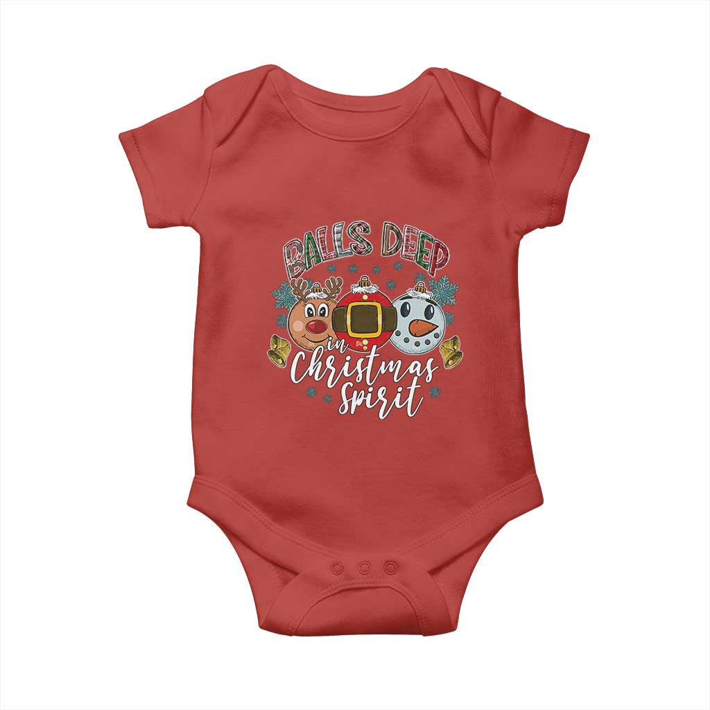 Funny Balls Deep In Christmas Spirit Baby Onesie Xmas Humorous Festive - Wonder Print Shop
