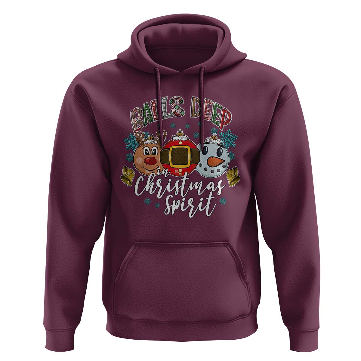 Funny Balls Deep In Christmas Spirit Hoodie Xmas Humorous Festive - Wonder Print Shop