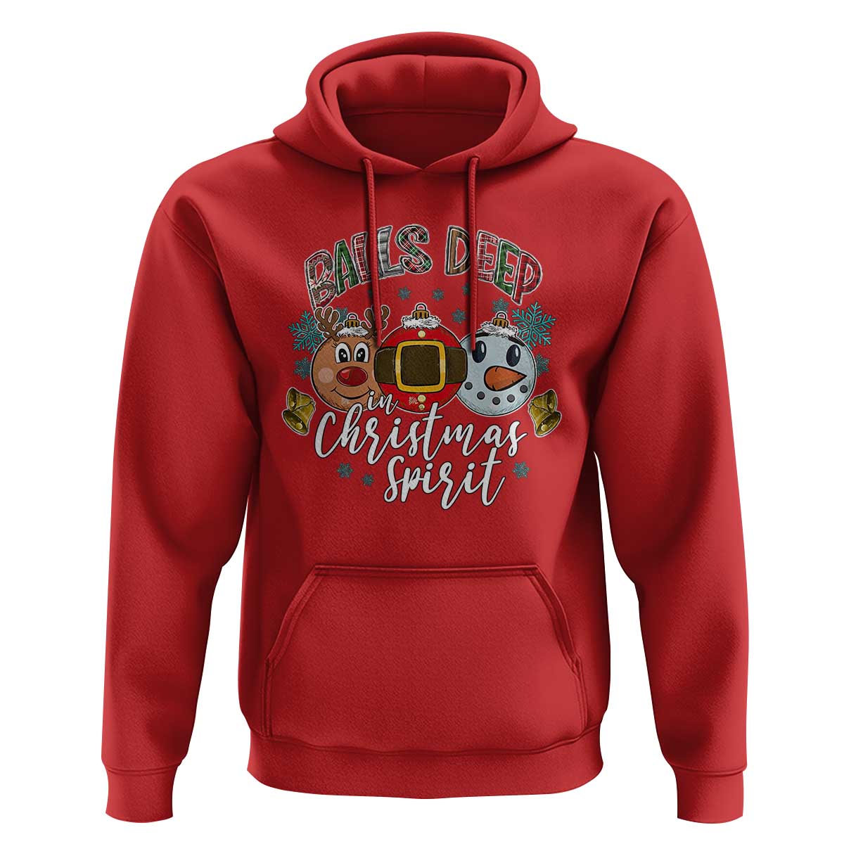 Funny Balls Deep In Christmas Spirit Hoodie Xmas Humorous Festive - Wonder Print Shop