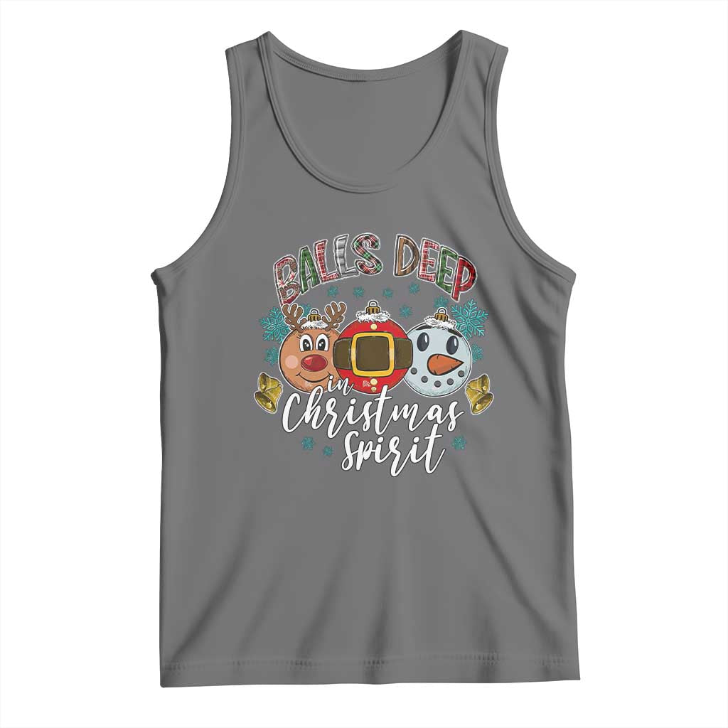 Funny Balls Deep In Christmas Spirit Tank Top Xmas Humorous Festive - Wonder Print Shop