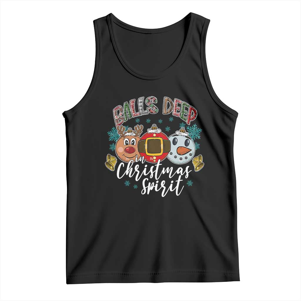 Funny Balls Deep In Christmas Spirit Tank Top Xmas Humorous Festive - Wonder Print Shop