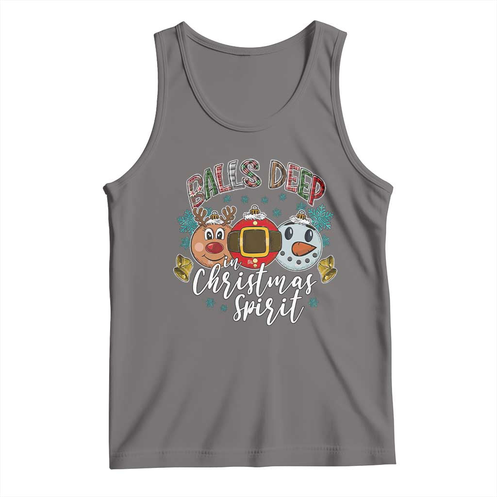 Funny Balls Deep In Christmas Spirit Tank Top Xmas Humorous Festive - Wonder Print Shop