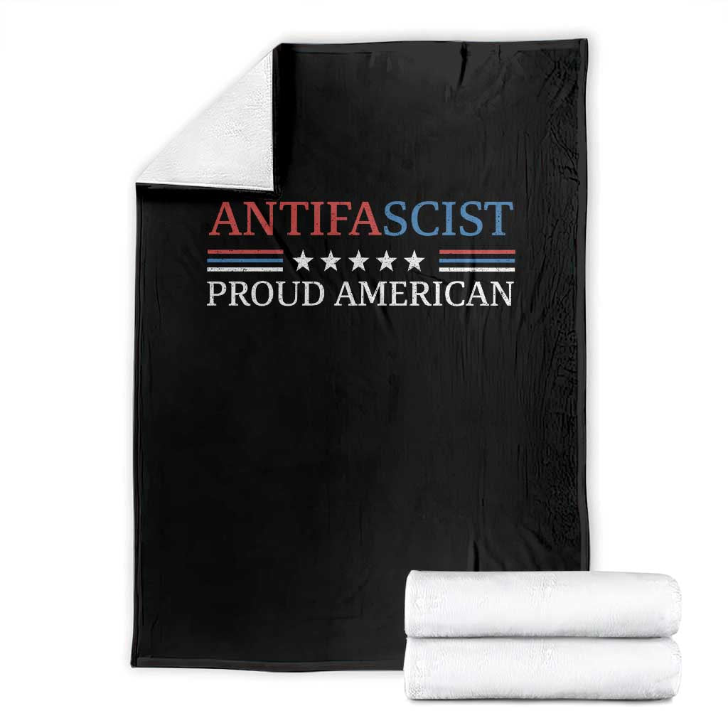 Antifascist Proud American Throw Blanket Fight Fascism Protest Liberal Democrat - Wonder Print Shop
