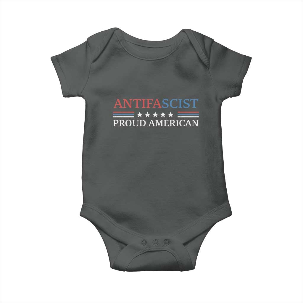 Antifascist Proud American Baby Onesie Fight Fascism Protest Liberal Democrat - Wonder Print Shop