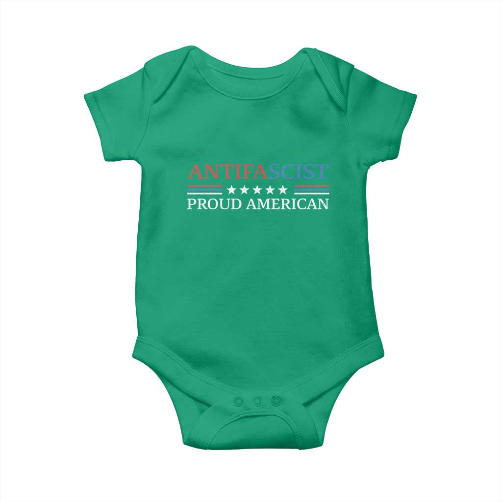 Antifascist Proud American Baby Onesie Fight Fascism Protest Liberal Democrat - Wonder Print Shop