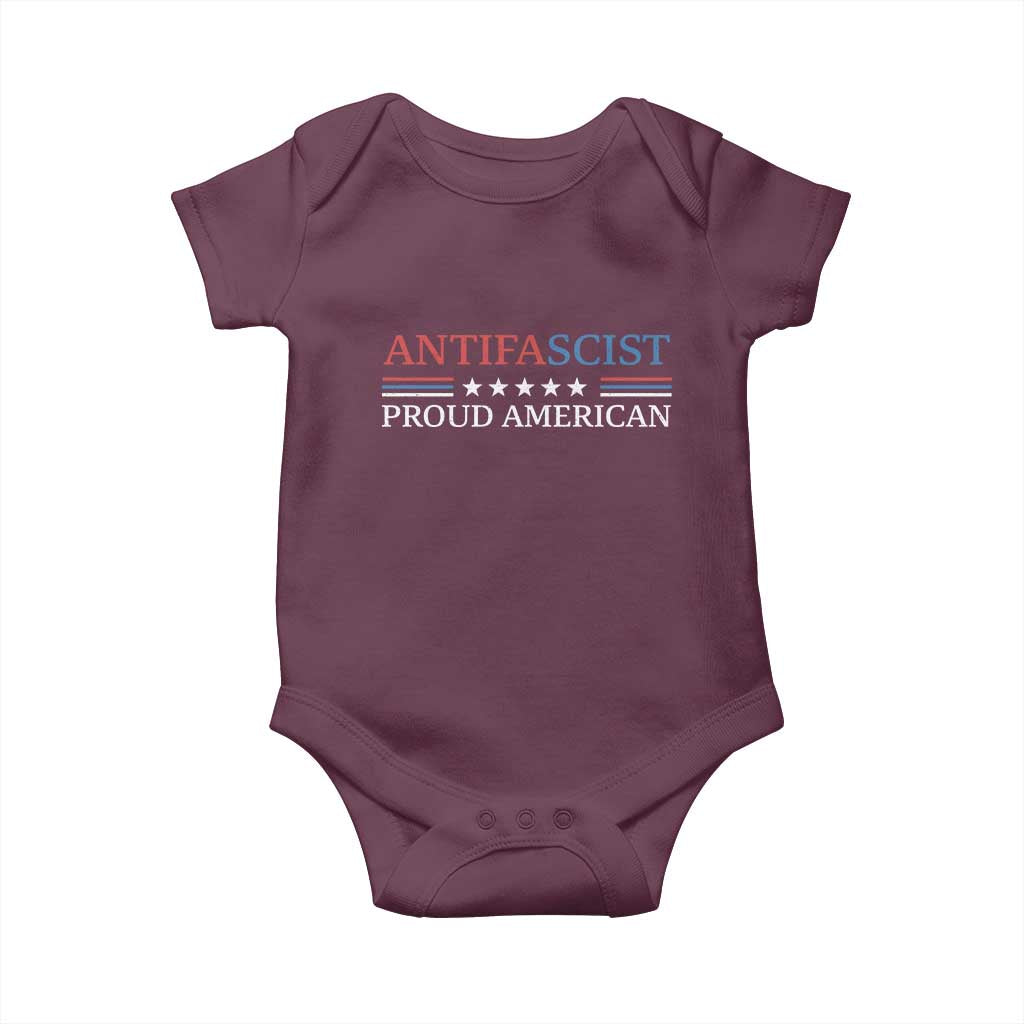 Antifascist Proud American Baby Onesie Fight Fascism Protest Liberal Democrat - Wonder Print Shop