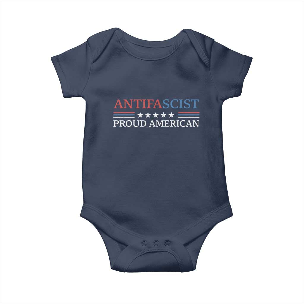 Antifascist Proud American Baby Onesie Fight Fascism Protest Liberal Democrat - Wonder Print Shop