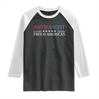 Antifascist Proud American Raglan Shirt Fight Fascism Protest Liberal Democrat - Wonder Print Shop