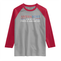 Antifascist Proud American Raglan Shirt Fight Fascism Protest Liberal Democrat - Wonder Print Shop