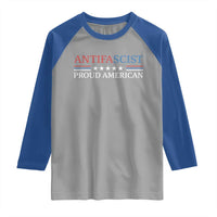 Antifascist Proud American Raglan Shirt Fight Fascism Protest Liberal Democrat - Wonder Print Shop