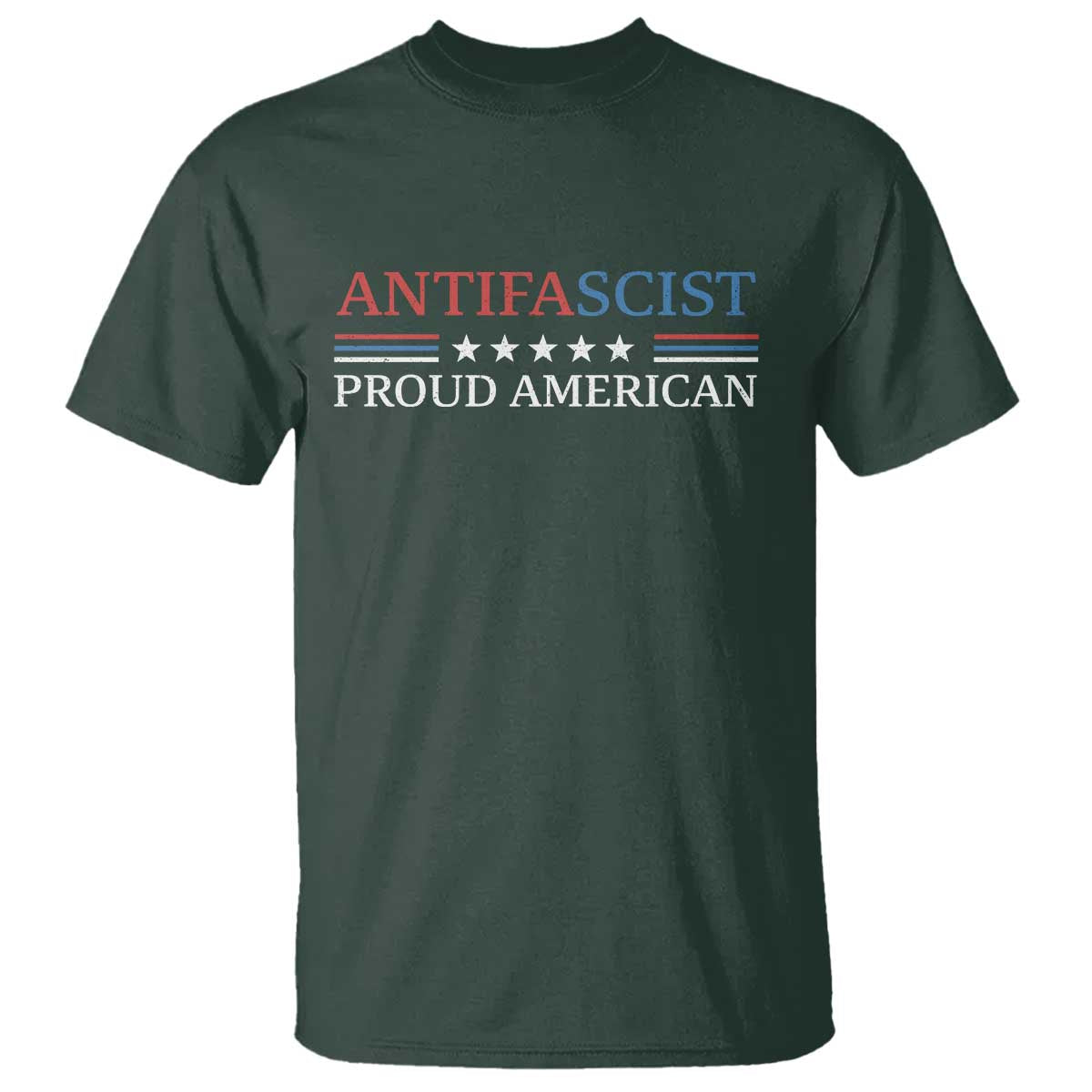 Antifascist Proud American T Shirt Fight Fascism Protest Liberal Democrat - Wonder Print Shop