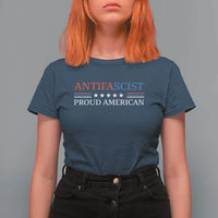 Antifascist Proud American T Shirt For Women Fight Fascism Protest Liberal Democrat - Wonder Print Shop
