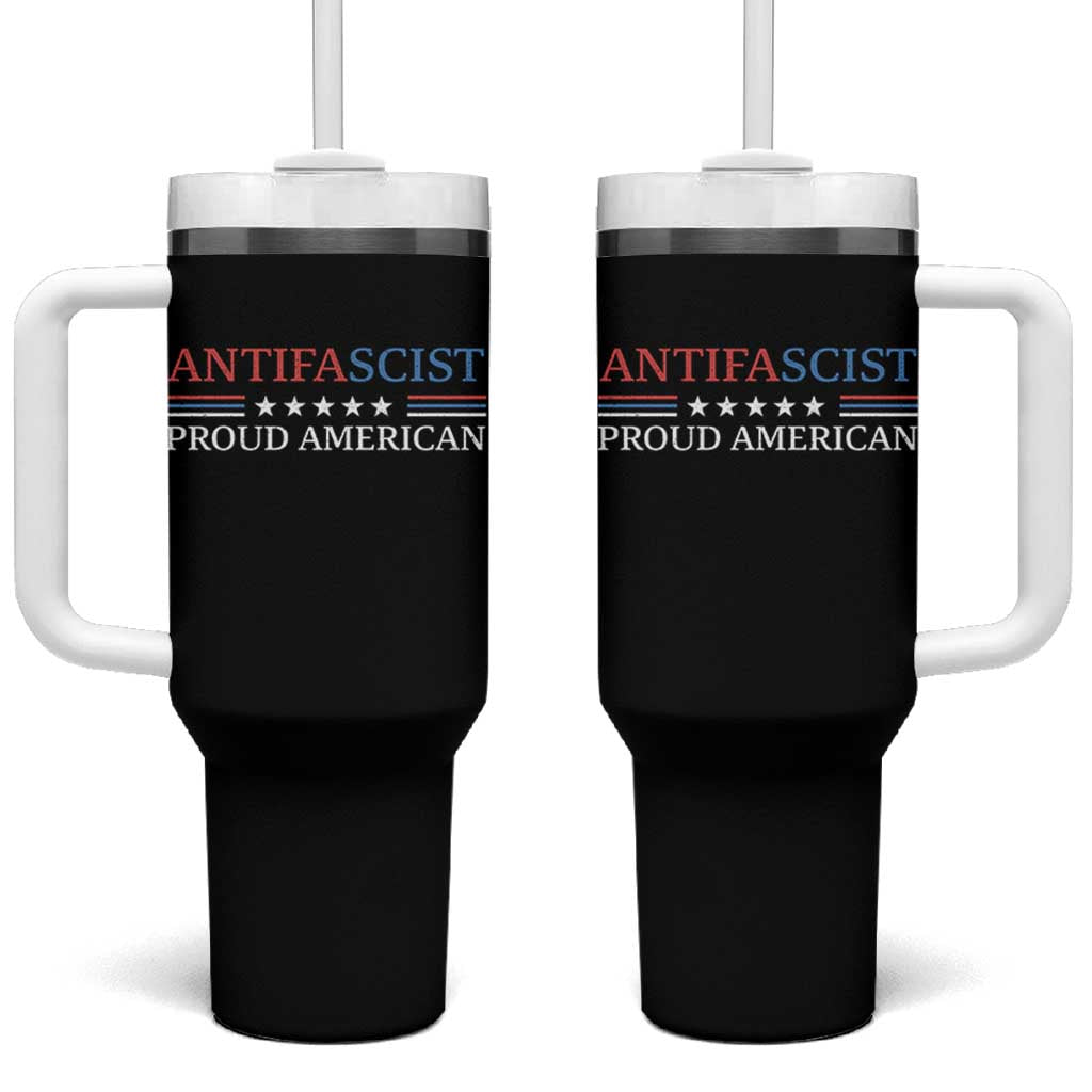 Antifascist Proud American Tumbler With Handle Fight Fascism Protest Liberal Democrat - Wonder Print Shop