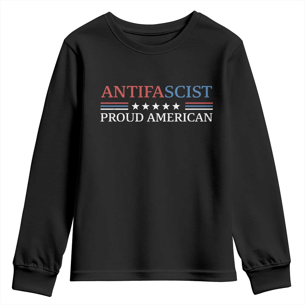 Antifascist Proud American Youth Sweatshirt Fight Fascism Protest Liberal Democrat - Wonder Print Shop