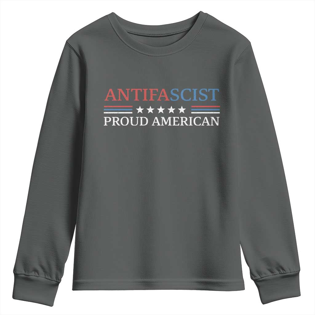 Antifascist Proud American Youth Sweatshirt Fight Fascism Protest Liberal Democrat - Wonder Print Shop
