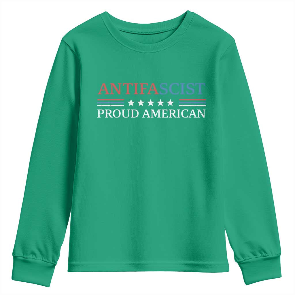 Antifascist Proud American Youth Sweatshirt Fight Fascism Protest Liberal Democrat - Wonder Print Shop