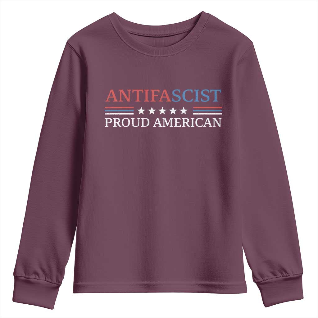 Antifascist Proud American Youth Sweatshirt Fight Fascism Protest Liberal Democrat - Wonder Print Shop