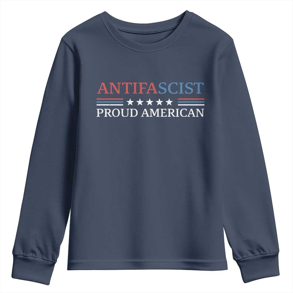 Antifascist Proud American Youth Sweatshirt Fight Fascism Protest Liberal Democrat - Wonder Print Shop