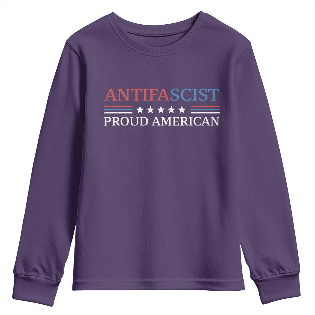 Antifascist Proud American Youth Sweatshirt Fight Fascism Protest Liberal Democrat - Wonder Print Shop