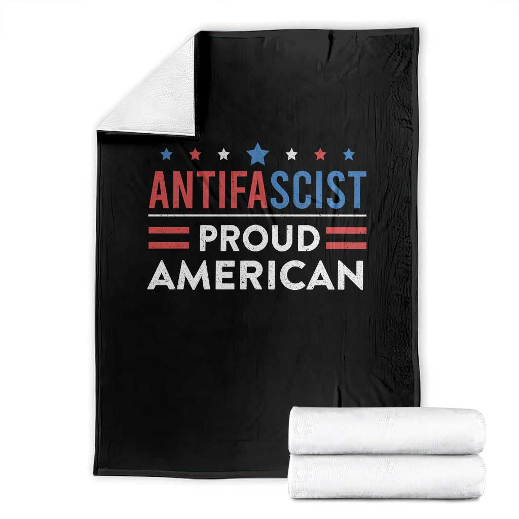 Antifascist Proud American Throw Blanket Fight Fascism Protest Human Rights - Wonder Print Shop