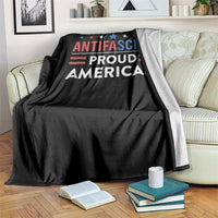 Antifascist Proud American Throw Blanket Fight Fascism Protest Human Rights - Wonder Print Shop
