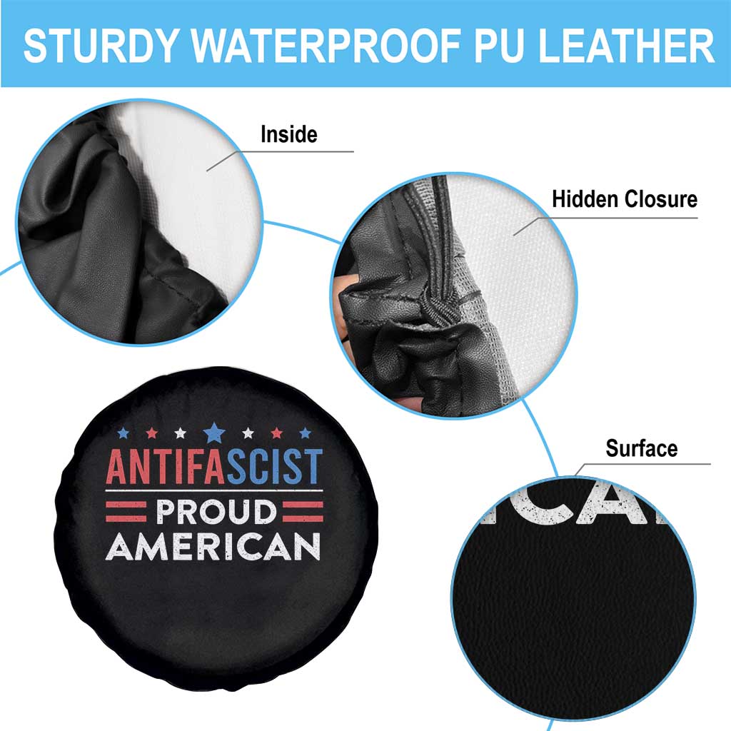 Antifascist Proud American Spare Tire Cover Fight Fascism Protest Human Rights - Wonder Print Shop