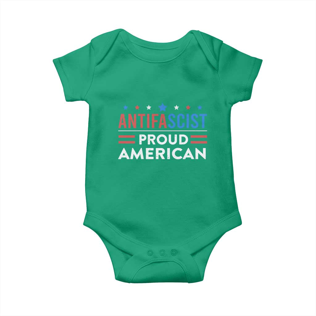 Antifascist Proud American Baby Onesie Fight Fascism Protest Human Rights - Wonder Print Shop