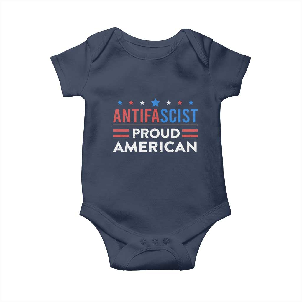 Antifascist Proud American Baby Onesie Fight Fascism Protest Human Rights - Wonder Print Shop