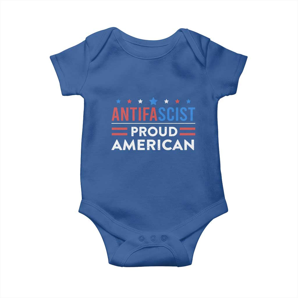Antifascist Proud American Baby Onesie Fight Fascism Protest Human Rights - Wonder Print Shop