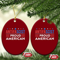 Antifascist Proud American Ceramic Ornament Fight Fascism Protest Human Rights - Wonder Print Shop