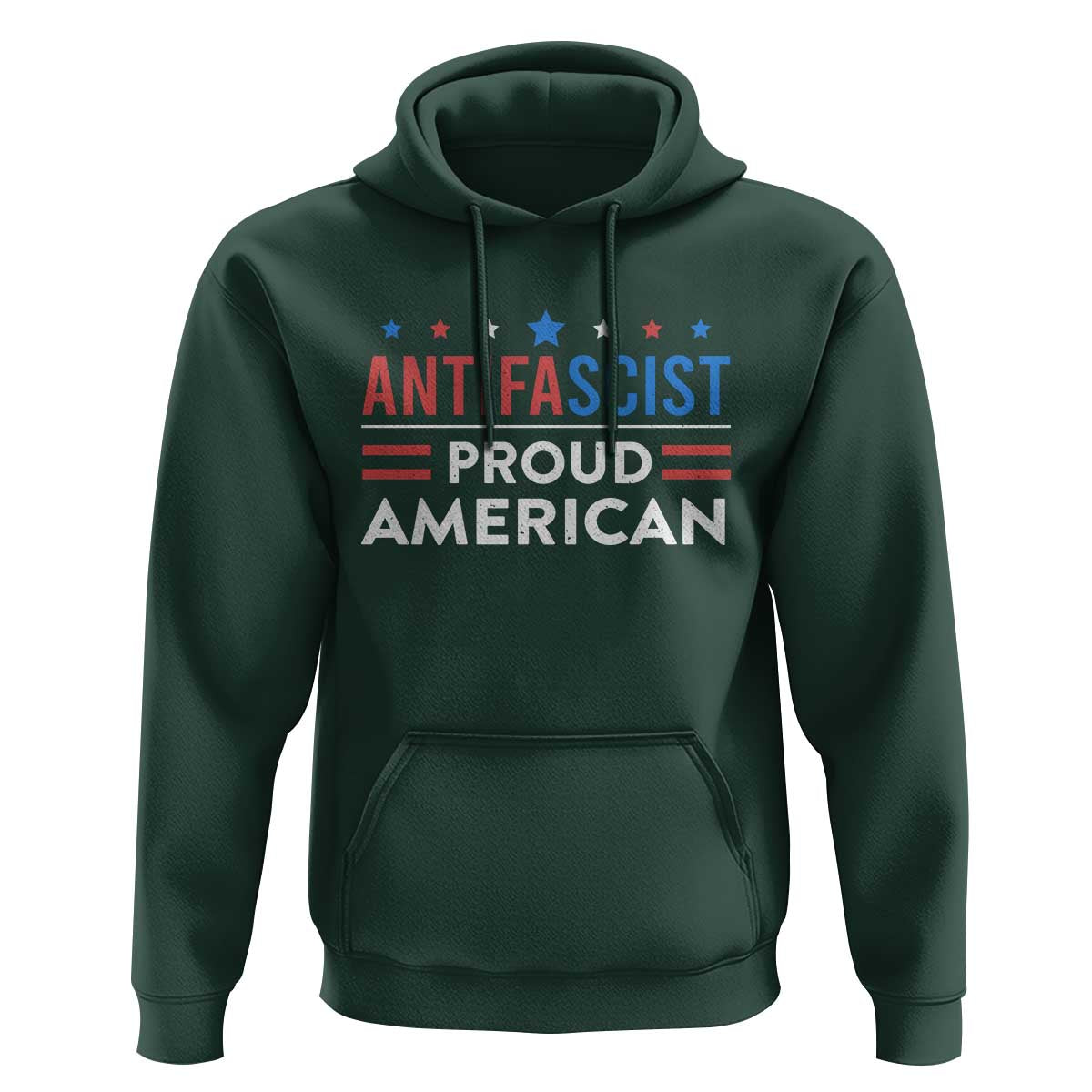 Antifascist Proud American Hoodie Fight Fascism Protest Human Rights - Wonder Print Shop