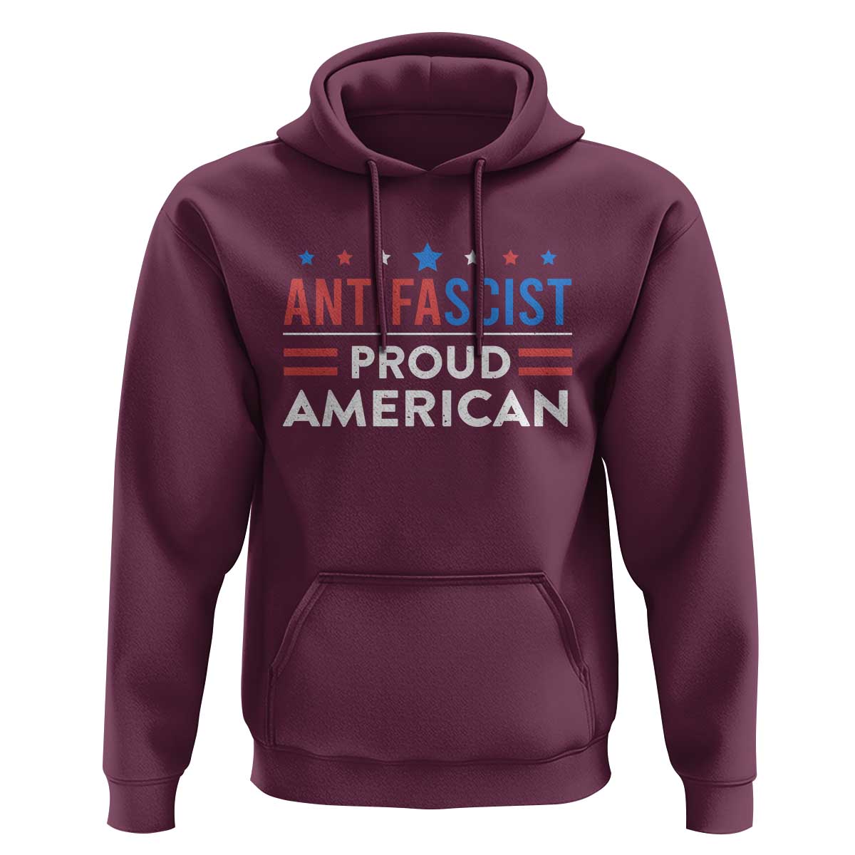 Antifascist Proud American Hoodie Fight Fascism Protest Human Rights - Wonder Print Shop