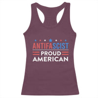 Antifascist Proud American Racerback Tank Top Fight Fascism Protest Human Rights - Wonder Print Shop