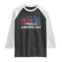 Antifascist Proud American Raglan Shirt Fight Fascism Protest Human Rights - Wonder Print Shop