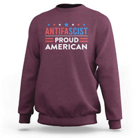 Antifascist Proud American Sweatshirt Fight Fascism Protest Human Rights - Wonder Print Shop