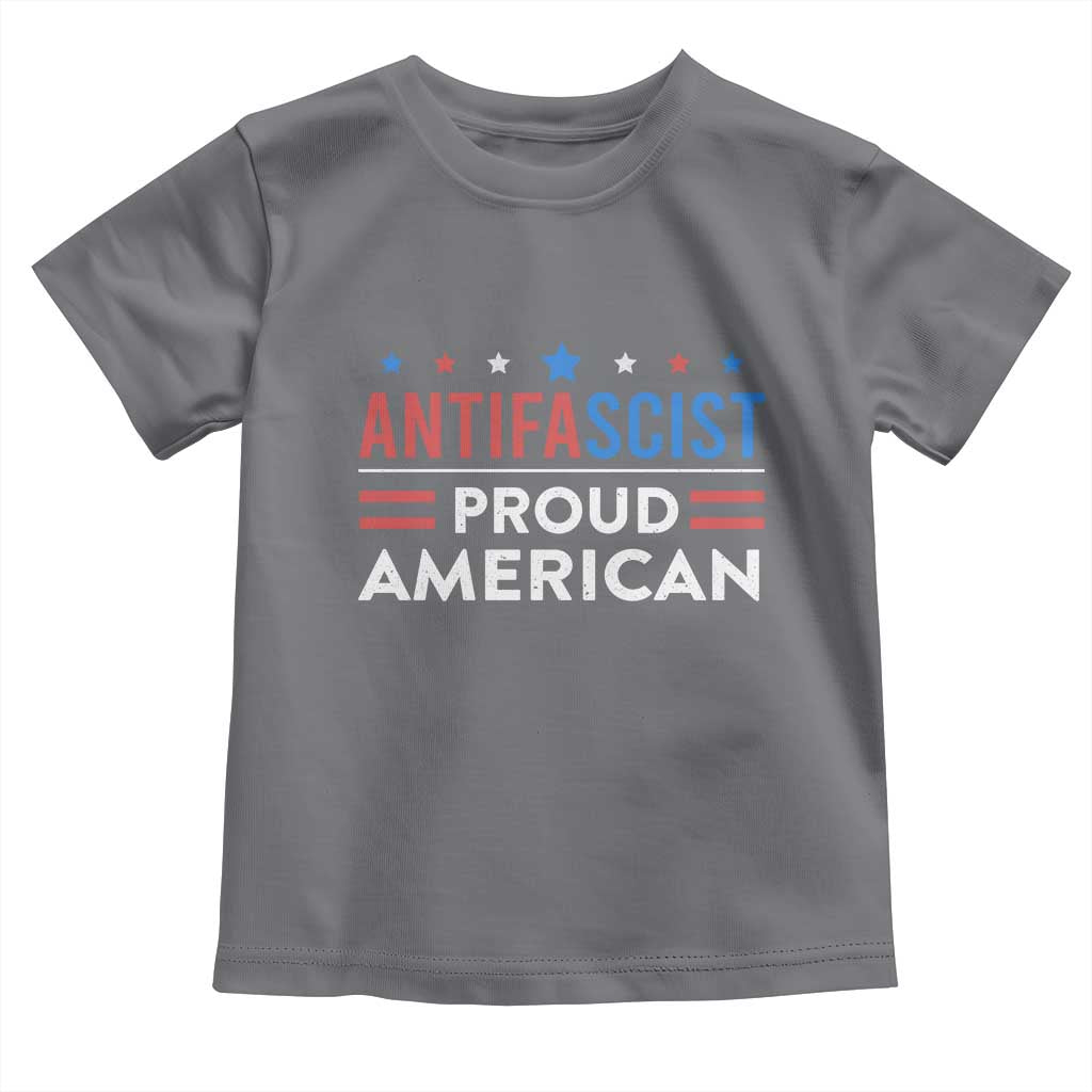Antifascist Proud American Toddler T Shirt Fight Fascism Protest Human Rights - Wonder Print Shop