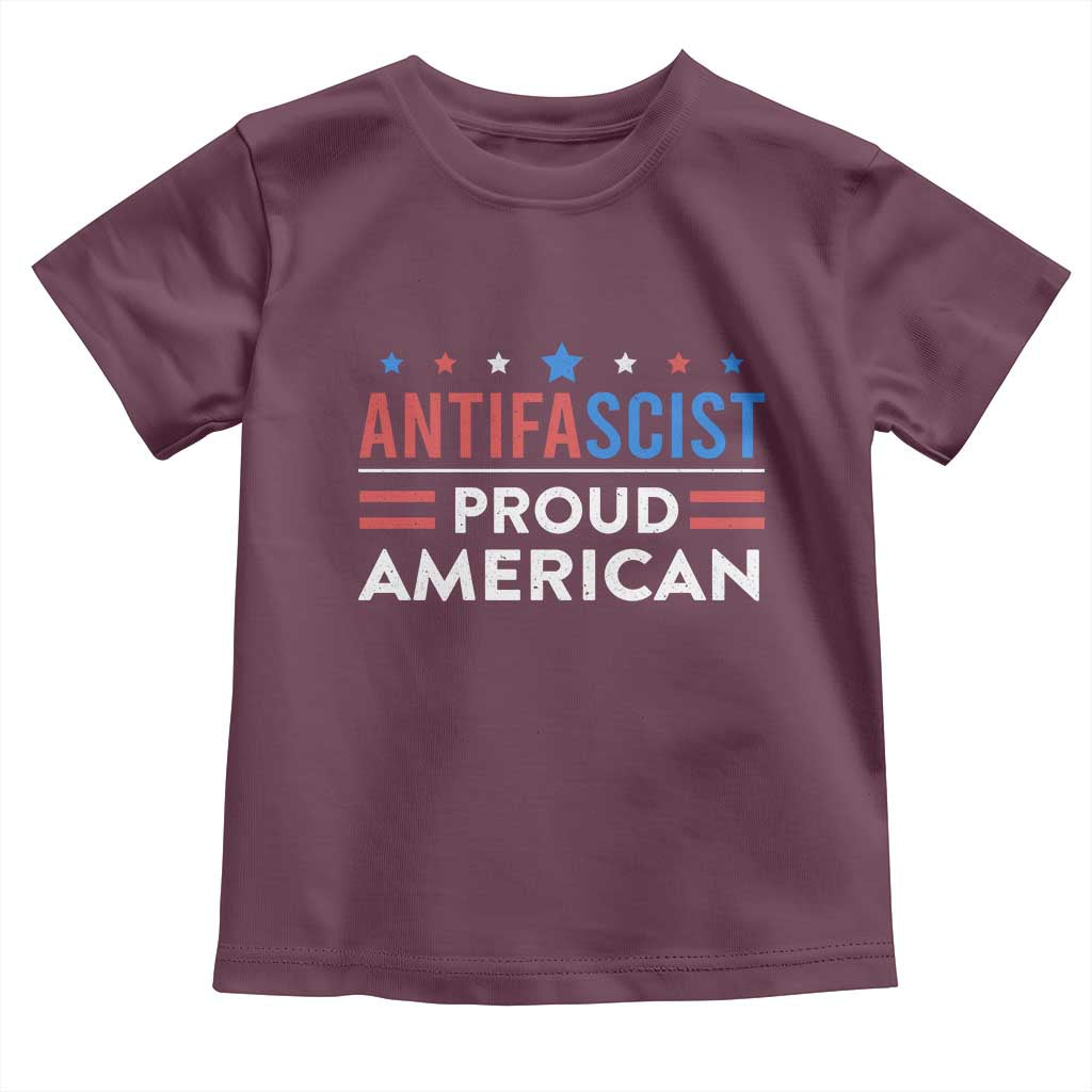 Antifascist Proud American Toddler T Shirt Fight Fascism Protest Human Rights - Wonder Print Shop