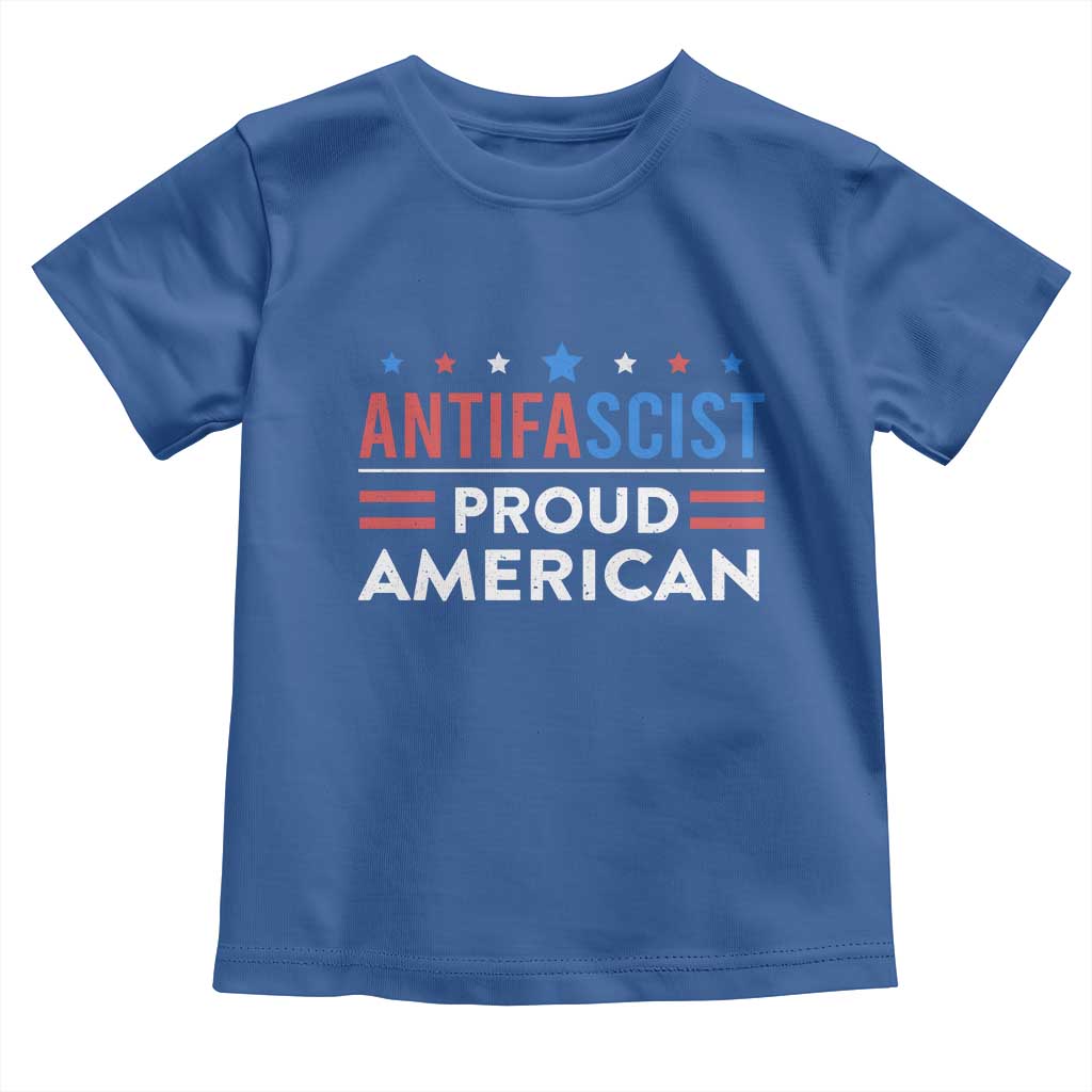 Antifascist Proud American Toddler T Shirt Fight Fascism Protest Human Rights - Wonder Print Shop