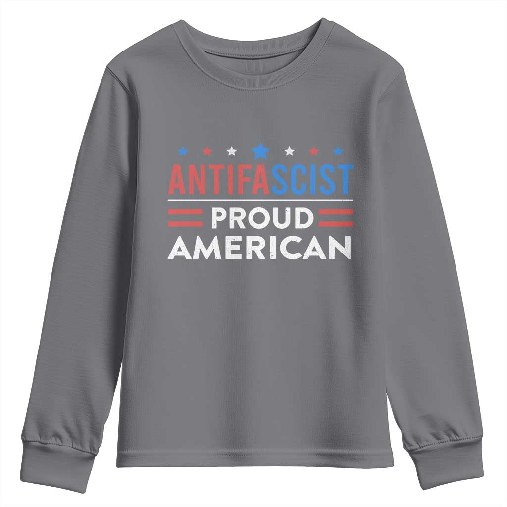 Antifascist Proud American Youth Sweatshirt Fight Fascism Protest Human Rights - Wonder Print Shop
