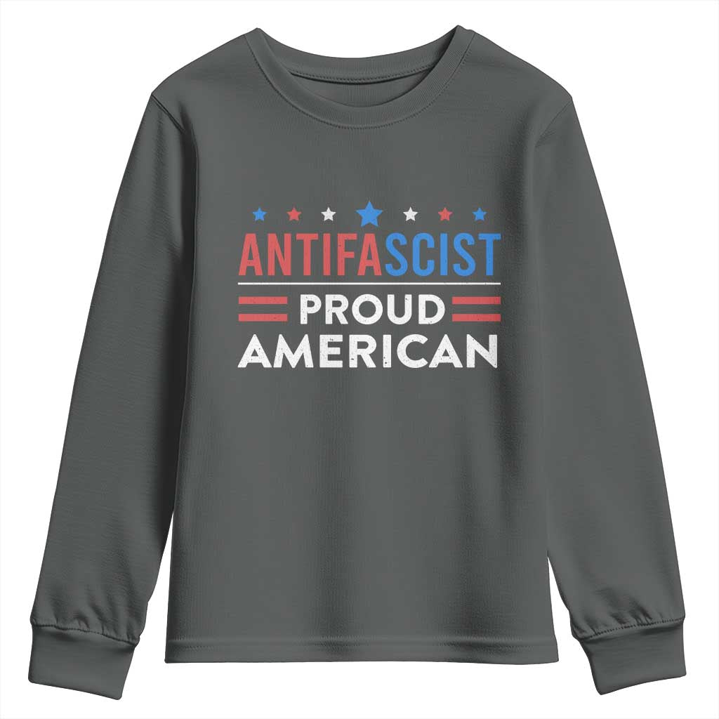 Antifascist Proud American Youth Sweatshirt Fight Fascism Protest Human Rights - Wonder Print Shop
