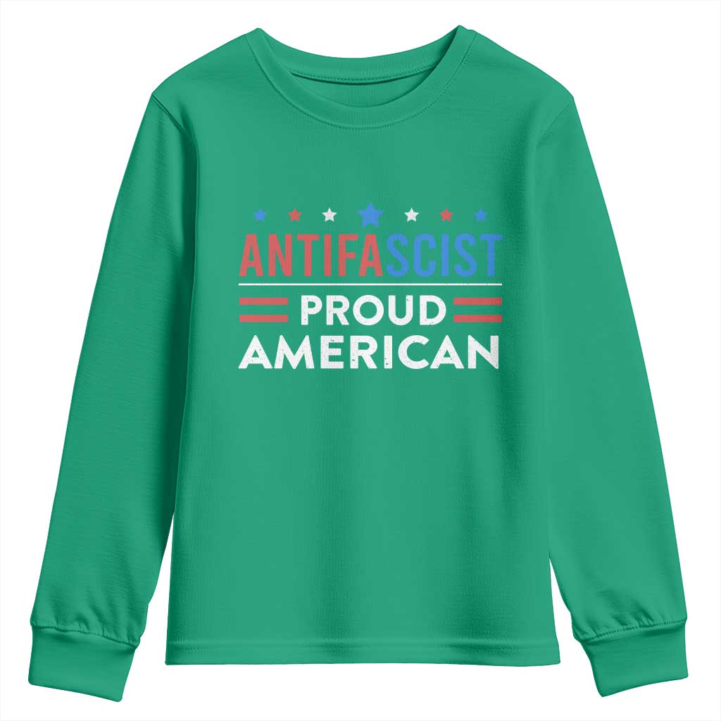 Antifascist Proud American Youth Sweatshirt Fight Fascism Protest Human Rights - Wonder Print Shop