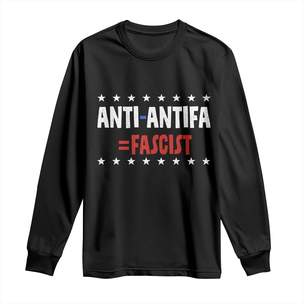 Fight Fascism Protest Anti Fascism Long Sleeve Shirt Vintage Stars And Stripes - Wonder Print Shop