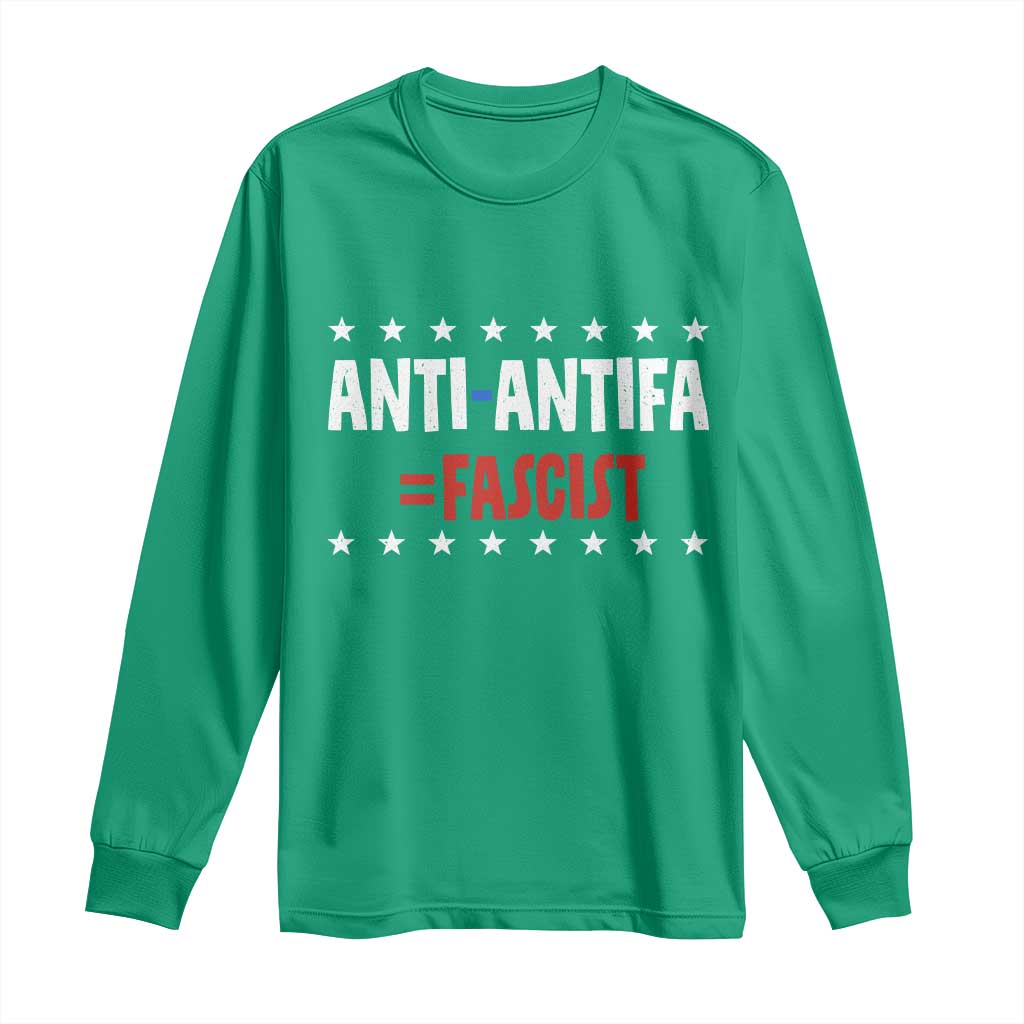 Fight Fascism Protest Anti Fascism Long Sleeve Shirt Vintage Stars And Stripes - Wonder Print Shop