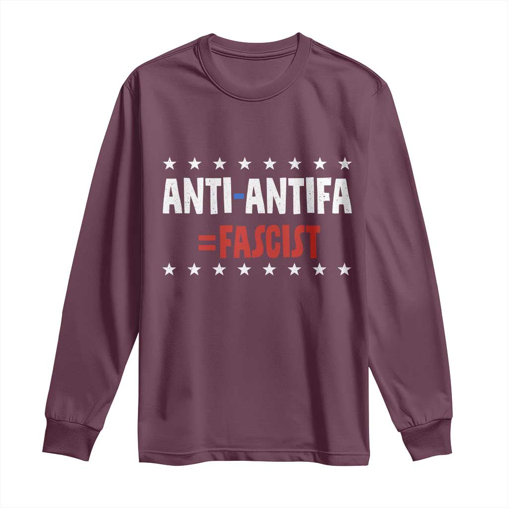 Fight Fascism Protest Anti Fascism Long Sleeve Shirt Vintage Stars And Stripes - Wonder Print Shop