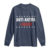 Fight Fascism Protest Anti Fascism Long Sleeve Shirt Vintage Stars And Stripes - Wonder Print Shop