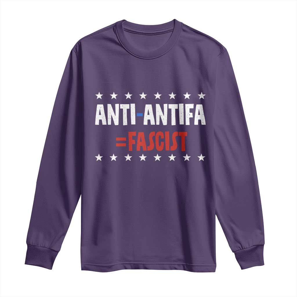 Fight Fascism Protest Anti Fascism Long Sleeve Shirt Vintage Stars And Stripes - Wonder Print Shop