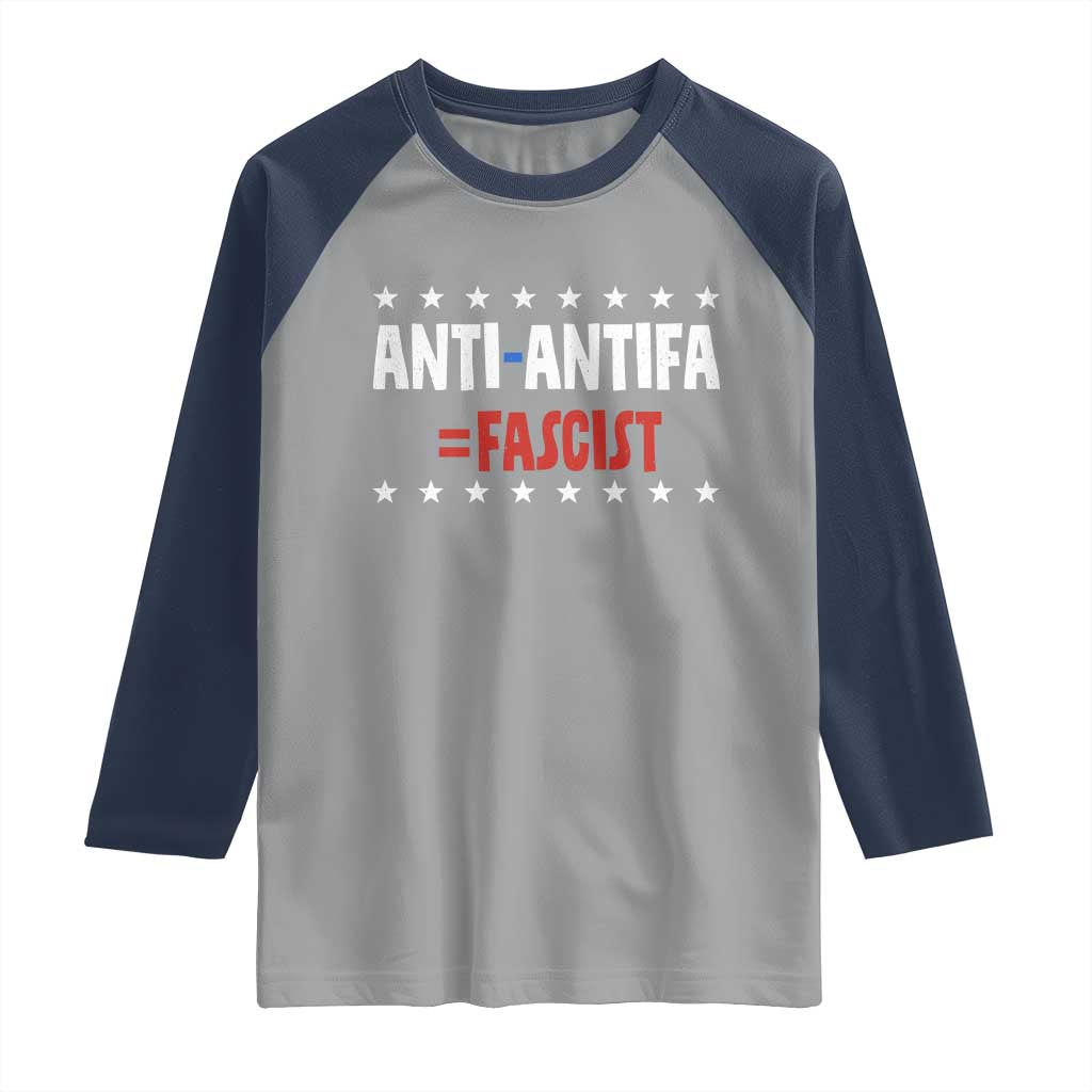 Fight Fascism Protest Anti Fascism Raglan Shirt Vintage Stars And Stripes - Wonder Print Shop