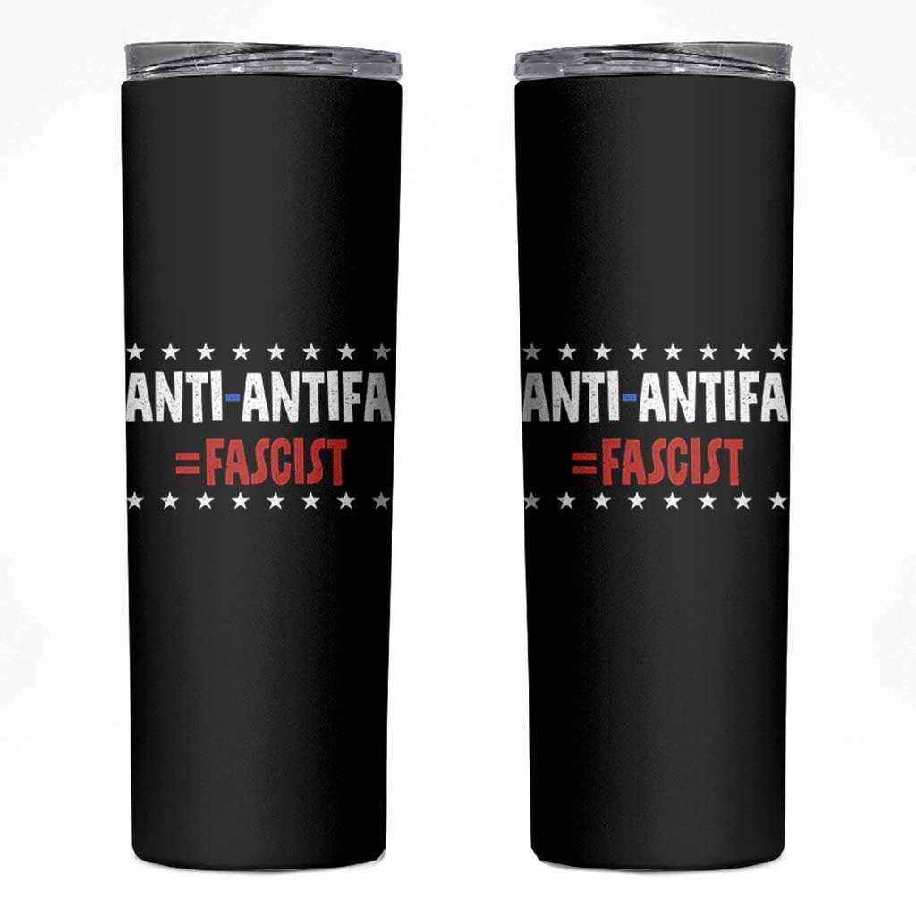 Fight Fascism Protest Anti Fascism Skinny Tumbler Vintage Stars And Stripes - Wonder Print Shop