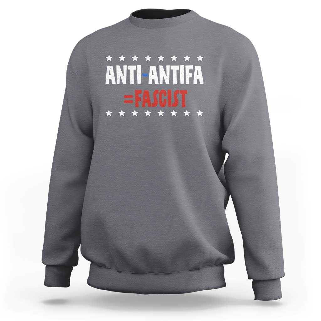 Fight Fascism Protest Anti Fascism Sweatshirt Vintage Stars And Stripes - Wonder Print Shop